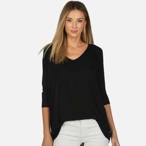 Michael Lauren Black V-Neck Dolman Top